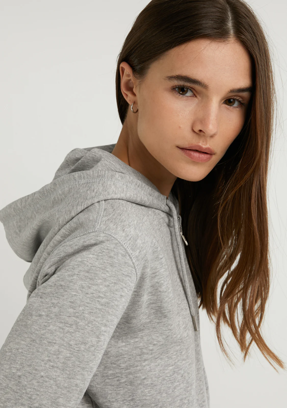 Embroidery  Logo Zip Hoodie Grey - Image 5