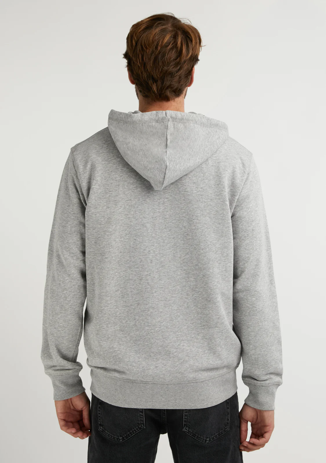 Embroidery  Logo Zip Hoodie Grey - Image 8